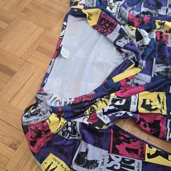 Vintage Miss Sixty Pop Art Comic Strip Mini Bubble Dress Off Shoulder S - Picture 9 of 15